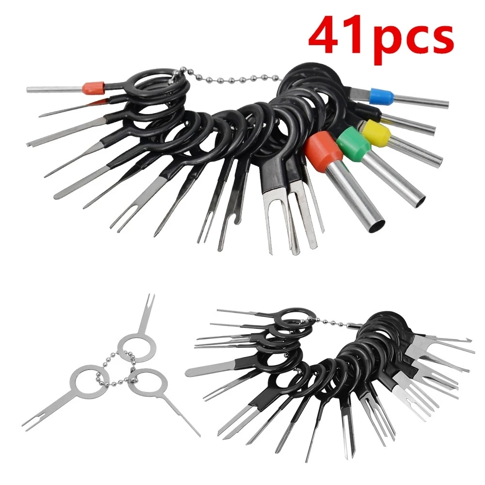 3/8/18/38/41PCS Car Terminal Removal Tool Wire Plug Connector Extractor Puller Release Pin Extractor Kit for Car Plug Repair Tool