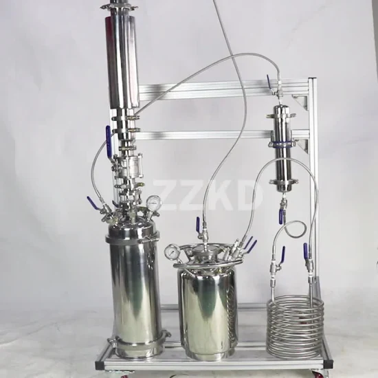 Stock américain disponible 2 lb Bho colonne Passive Butane Machine d'extraction sanitaire en acier inoxydable petit mini extracteur en boucle fermée pour l'extraction d'huile de chanvre